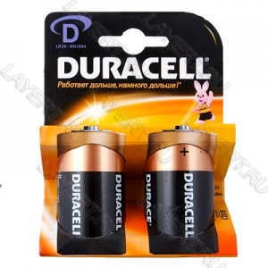 Элемент питания (батарейка) тип "D" Alkaline New 1.5V Duracell LR20 (1шт)