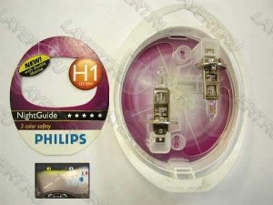  H1 (55) P14.5s Night Guide -(2) 12V Philips 12258NGDLS2