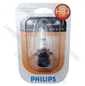 Автолампа HB3/9005(65) P20d+30% Vision (блистер) 12V Philips 9005PRB1