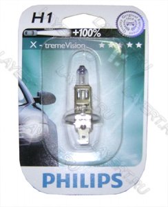  H1 (55) P14.5s+100% X-Treme Vision () 12V Philips 12258XVB1