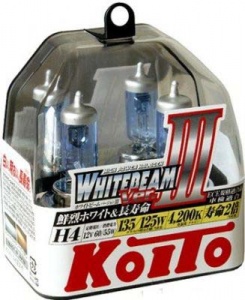 Автолампа H4 (60/55) WhiteBeam III Premium (2 шт) 12V Koito P0744W