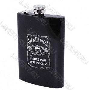 Фляжка прямоугольная с надписью"Jack Daniel's"(черная) 0,25л Starwings