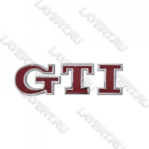 Эмблема "GTI" CHROM RED 85*20мм