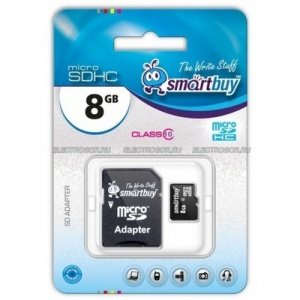   () Smartbuy MicroSDHC 8 Gb Class 10  