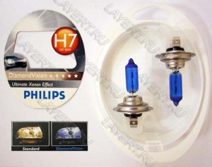  H7 (55) PX26d Diamond Vision 5000K -(2) 12V Philips 12972DVS2