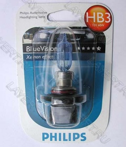 Автолампа HB3/9005 (65) P20d Blue Vision (блистер) 12V Philips 9005BVUB1