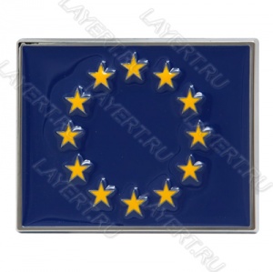 Эмблема Chrome"Флаг Евросоюз"70x55мм АВТОСТОП (ст.арт.GT-62580)