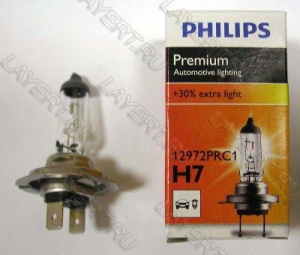 Автолампа H7 (55) PX26d+30% Vision 12V Philips 12972PRC1