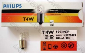 Автолампа T4W (BA9s) Premium 12V Philips 12929CP