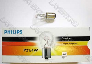 Автолампа P21/4W (BAZ15d) Premium 12V Philips 12594CP