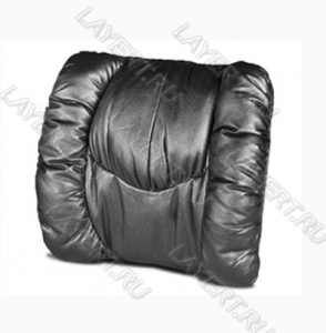 Подушка для поддержки спины "LEX"(искуств.кожа с отливом) черная