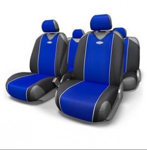 Майка-авточехлы на сиденье CARBON синий 9пр Autoprofi CRB-802 BL