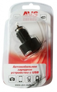 Зарядное устройство в авто AVS с 2 USB портами UC-422 2100мA