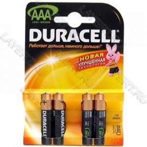 Элемент питания (батарейка) тип "AAA" New 1.5V Duracell LR03N (1шт)