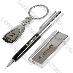 Набор "Citroen" Chrome брелок+ручка+зажигалка (на блистере) Legion