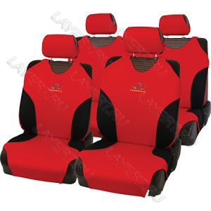 Майка-авточехлы на сиденье Formula полиэстер черн/крас 8пр Autoprofi FOR-802 BK/RD