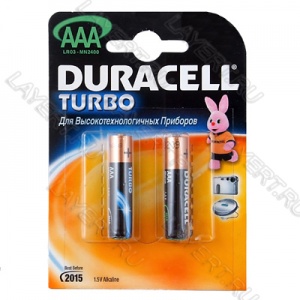 Элемент питания (батарейка) тип "AAA" Turbo 1.5V Duracell LR03T (1шт)